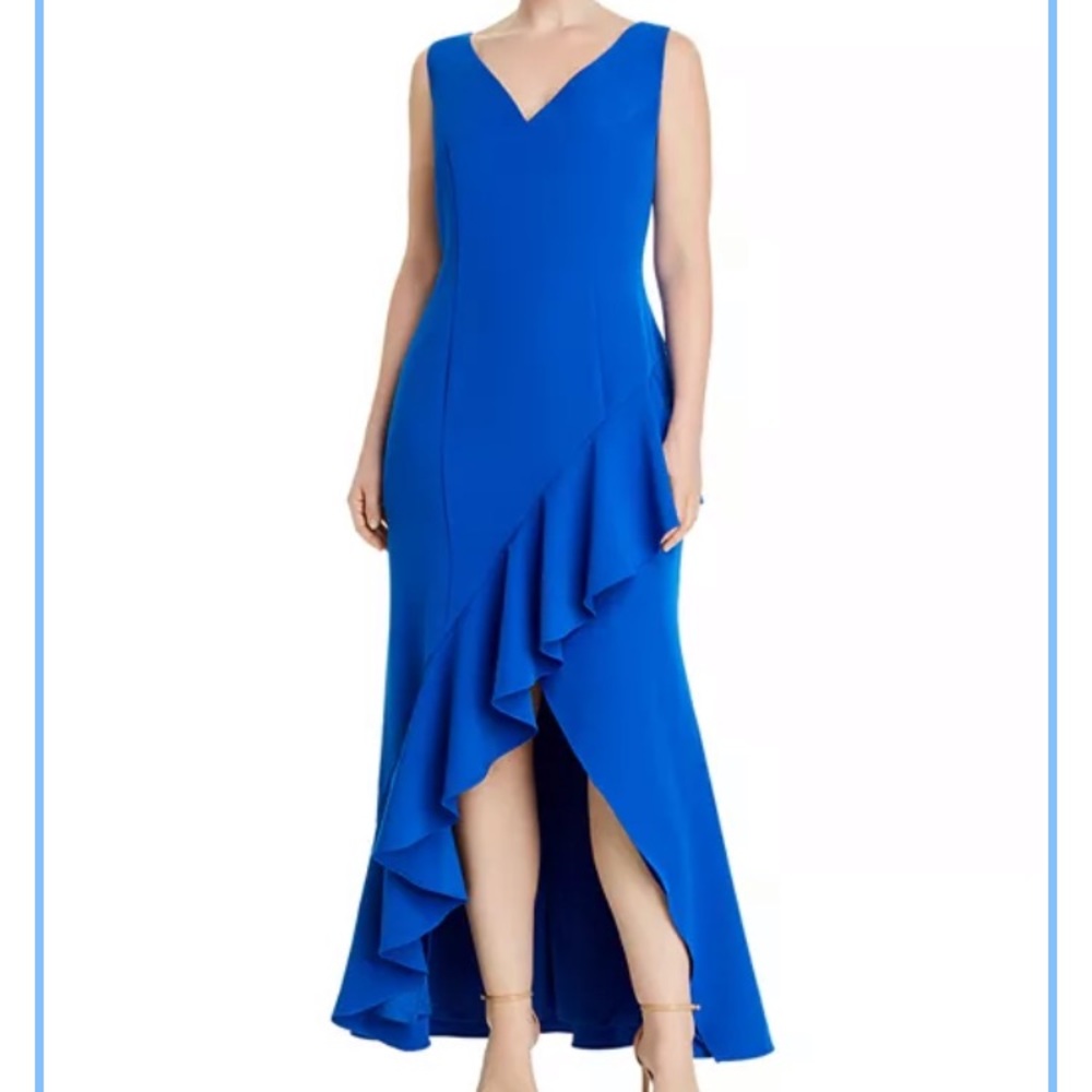 NWT Adrianna Papell Asymmetrical Ruffled Dress